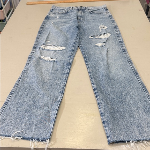 Veronica Beard Dylan Full Length Straight High Rise Pebble Stone Size 28 - Picture 5 of 13